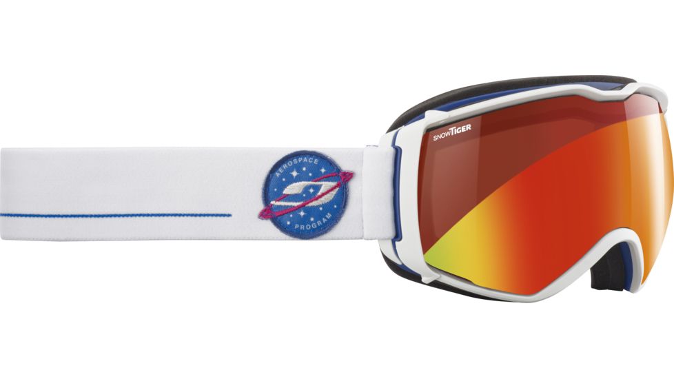 Julbo Aerospace Goggles White/ Blue with Multilayer Fire Snow Tiger Lenses, Large J74073116