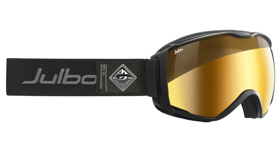 JULBO Aerospace Ski Goggles,Black,Zebra Lenses w/Gold Flash, Large 74031145