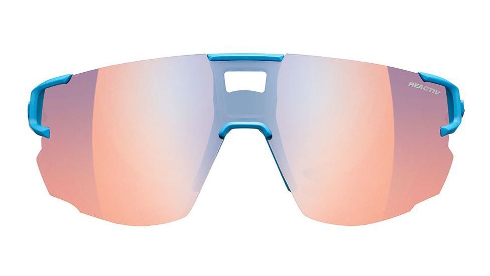 Julbo Aerospeed Sunglasses Cyan Blue/Blue Frame with zebra light RED Lenses, J5023412