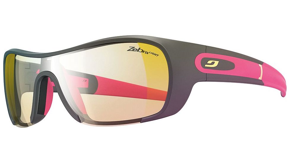 Julbo Groovy Sunglasses, Pink/Grey Frame Frame w/Zebra Light Hard Lenses 4583121