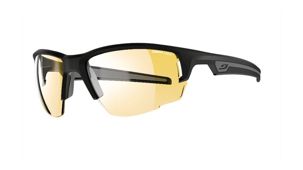 Julbo Venturi Sunglasses, Matte Black/Gray with Zebra Light Lenses, Matte Black/Gray, Large J4703214