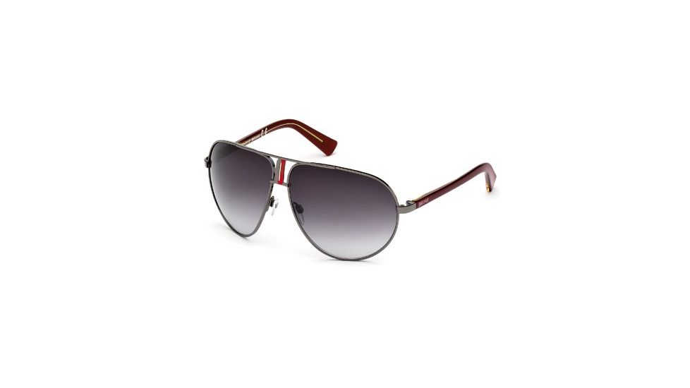 Just Cavalli JC508S Sunglasses - Matte Dark Ruthenium Frame Color, Gradient Smoke Lens Color