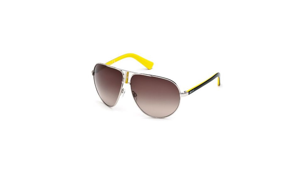 Just Cavalli JC508S Sunglasses - Shiny Palladium Frame Color, Gradient Brown Lens Color