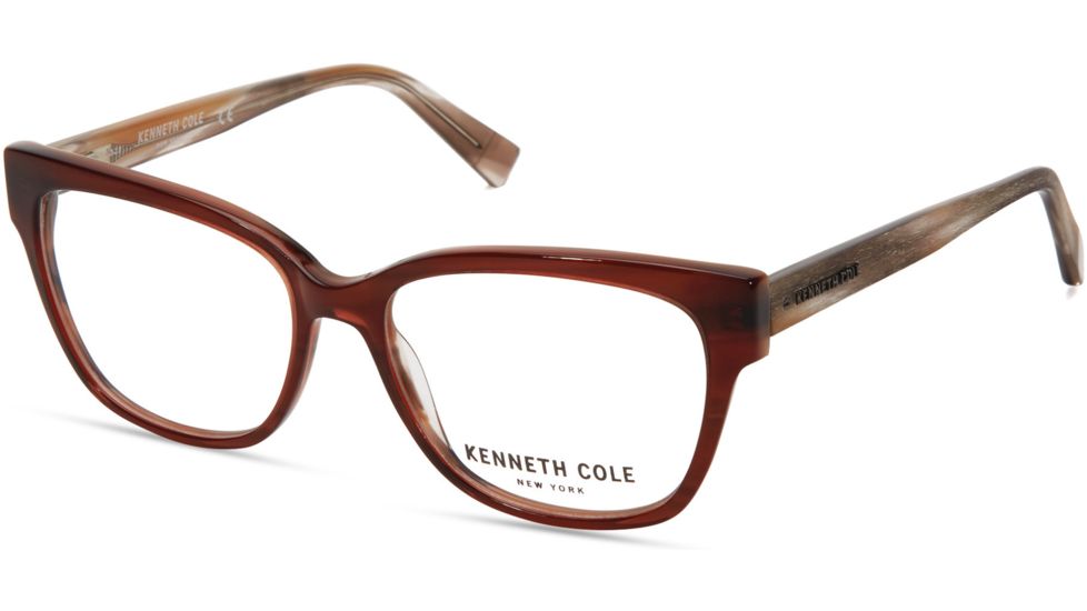 Kenneth Cole KC0296 Eyeglass Frames - Matte Dark Brown Frame Color