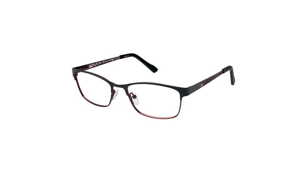 LAmy Monique Single Vision Prescription Eyeglasses - Frame BLACK/ BURGUNDY, Size 51/16mm LYMONIQUE01