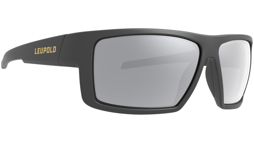 Leupold Switchback Mens Sunglasses, Matte Black Frame, Square Shadow Gray Flash Lens, Polarized, Regular-Wide, 179092