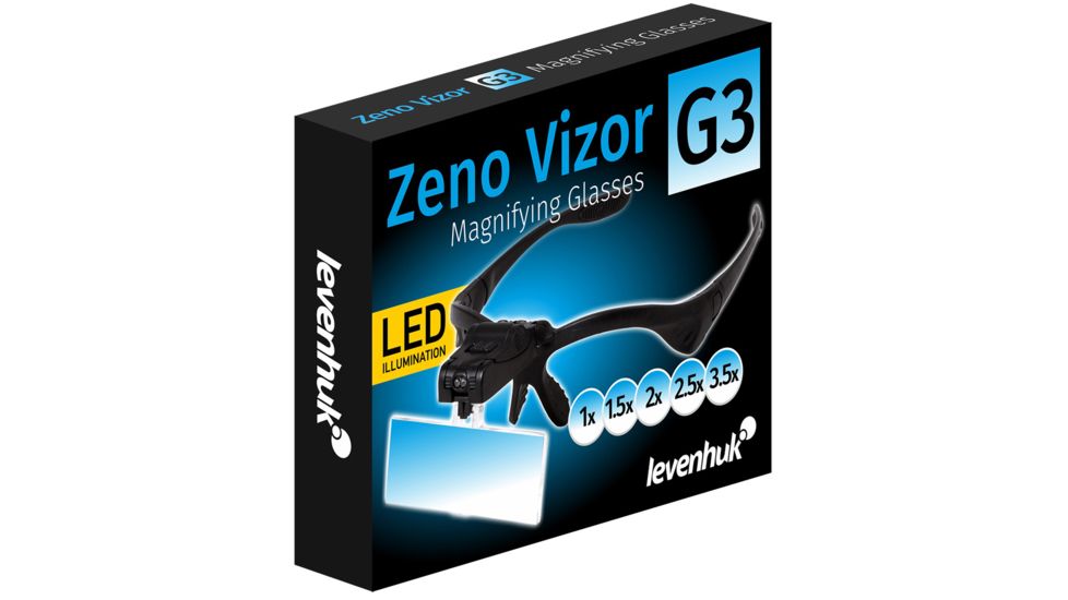 Levenhuk Zeno Vizor G3 Magnifying Glasses, LED Illumination, Black, Medium 69673