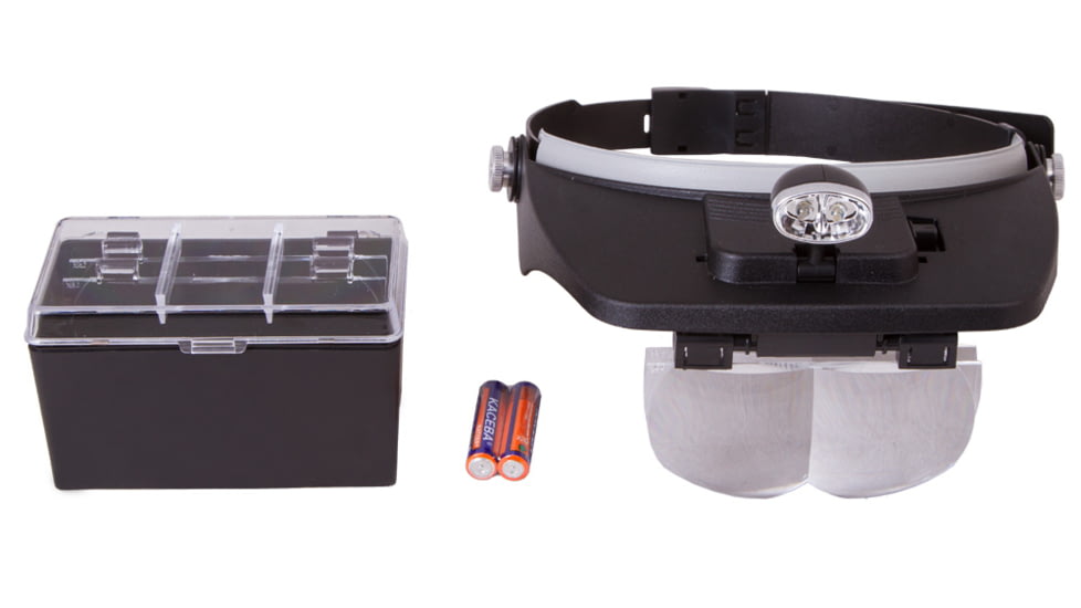 Levenhuk Zeno Vizor H3 Head Magnifier, 100x45mm, 1.2x/1.8x/2.5x/3.5x, Black, Small, 69670