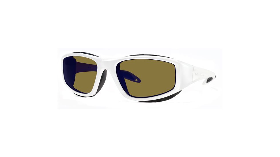Liberty Sport Suns SNOWBLAZER 1Protective Eyewear Shiny Pearl White Frame,Amber w blue flash Lens, Unisex SNOW1SPWH5919130SCL