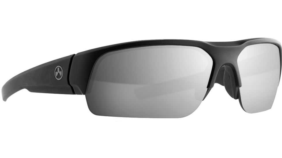 Magpul Industries Helix Eyewear Shooting Glasses, Black Frame, Gray/Silver Mirror Lens, Polarized, MAG1097-1-001-1110