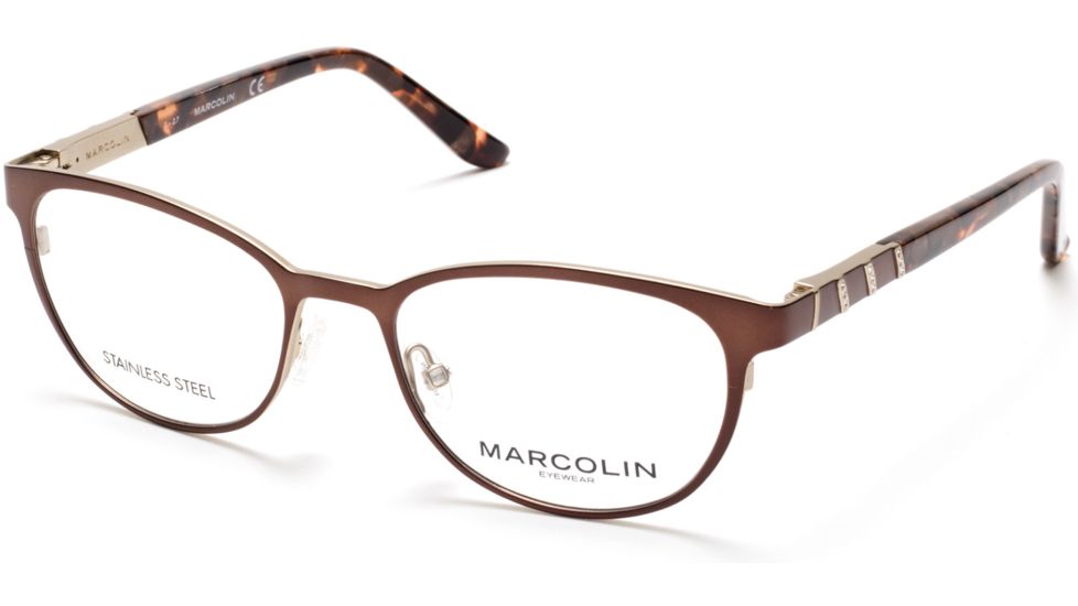 Marcolin MA5013 Eyeglass Frames - Matte Light Brown Frame Color