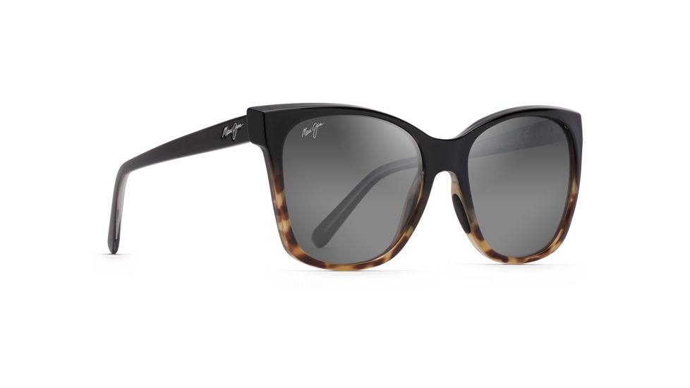 Maui Jim Alekona Polarized Cat Eye Sunglasses - Women's, Black w/ Tokyo Tortoise Frame, Neutral Grey Lens, Black w/ Tokyo Tortoise GS793-02T