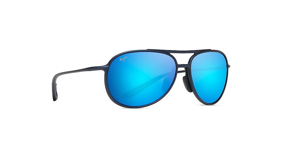 Maui Jim Alelele Bridge Aviators  Sunglasses,Matte Blue,Blue Hawaii Lens B438-03M