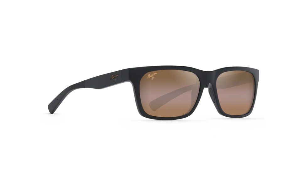 Maui Jim Boardwalk Polarized Square Sunglasses, Matte Black Frame, HCL Bronze Lens, Matte Black H539-2M