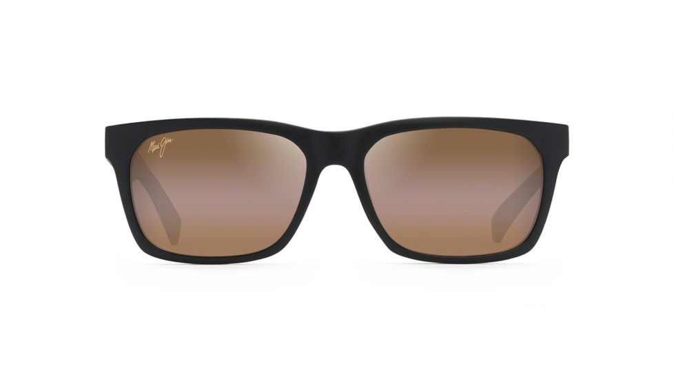 Maui Jim Boardwalk Polarized Square Sunglasses, Matte Black Frame, HCL Bronze Lens, Matte Black H539-2M