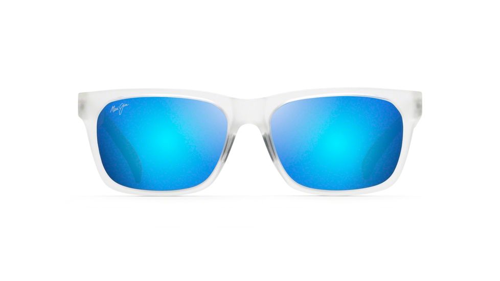 Maui Jim Boardwalk Polarized Square Sunglasses, Matte Crystal Frame, Blue Hawaii Lens, Matte Crystal B539-05CM
