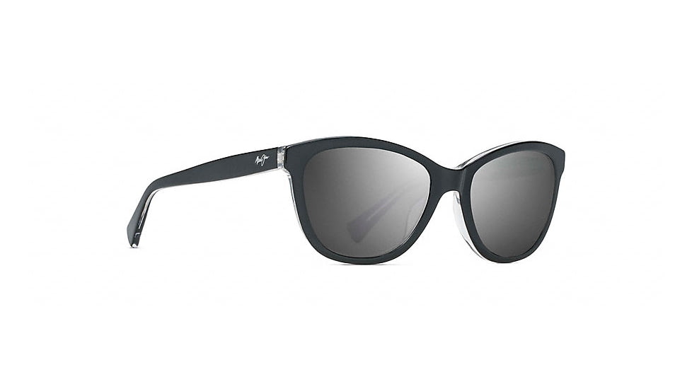Maui Jim Canna Polarized Cat Eye  Sunglasses,Black with Crystal,Neutral Grey Lens GS769-02K