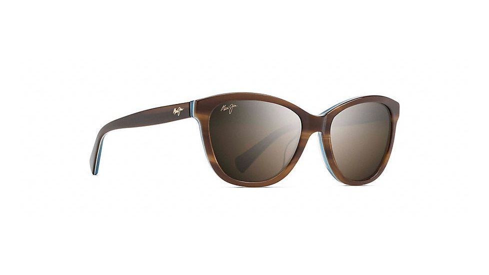 Maui Jim Canna Polarized Cat Eye  Sunglasses,Tortoise with White and Blue,HCL Bronze Lens HS769-03T