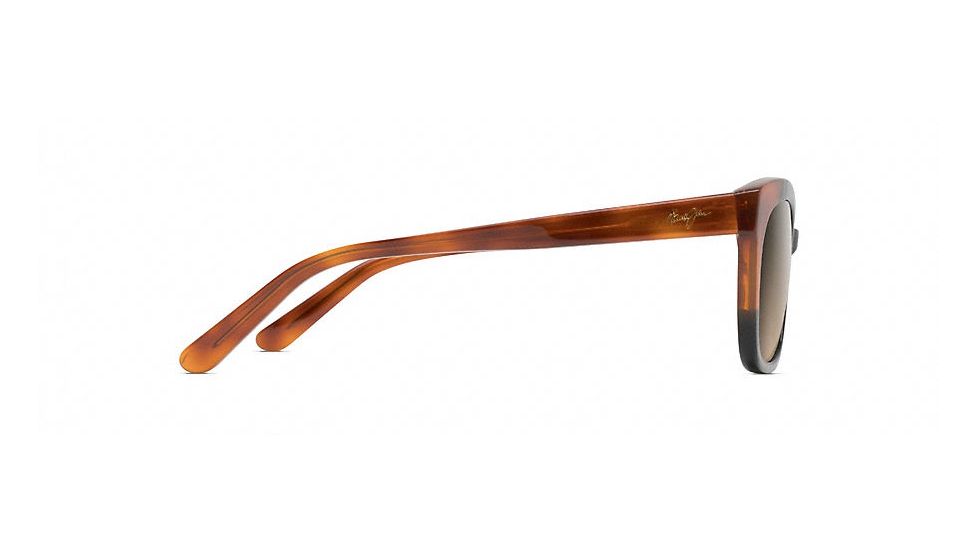 Maui Jim Ilima Polarized Cat Eye  Sunglasses,Gloss Black with Bourbon Tortoise,HCL Bronze Lens HS759-59B