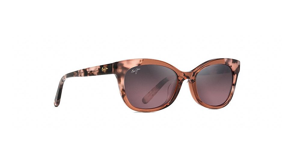 Maui Jim Ilima Polarized Cat Eye  Sunglasses,Pink with Pink Tokyo Tortoise,Maui Rose Lens RS759-64