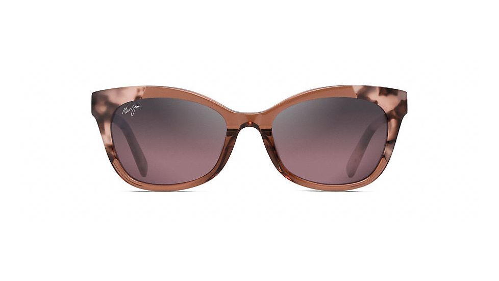 Maui Jim Ilima Polarized Cat Eye  Sunglasses,Pink with Pink Tokyo Tortoise,Maui Rose Lens RS759-64