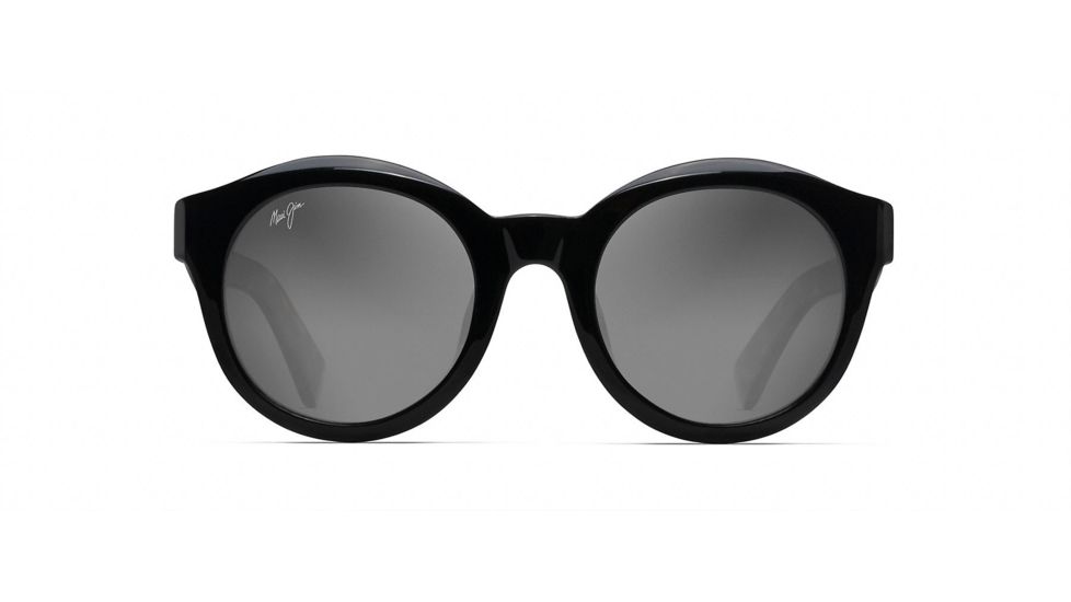 Maui Jim Jasmine Sunglasses,Black Gloss w/ Tokyo Tortoise Temples,Neutral Grey Lens, GS738-02B