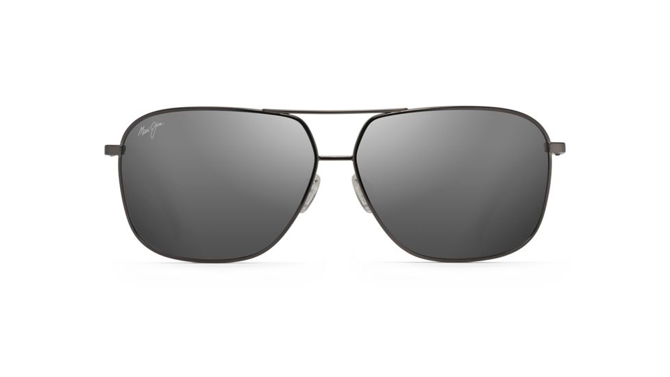 Maui Jim Kami Polarized Aviator Sunglasses, Gunmetal Frame, Dual Mirror Silver To Black Lens, Gunmetal DSB778-02D