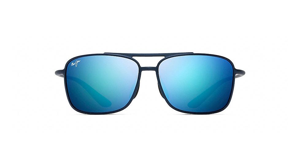 Maui Jim Kaupo Gap Polarized Aviator  Sunglasses,Matte Blue,Blue Hawaii Lens B437-03M