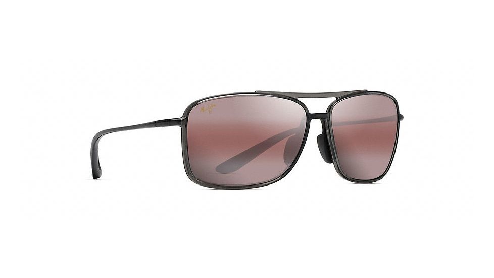 Maui Jim Kaupo Gap Polarized Aviator  Sunglasses,Translucent Smoke Grey,Maui Rose Lens R437-11
