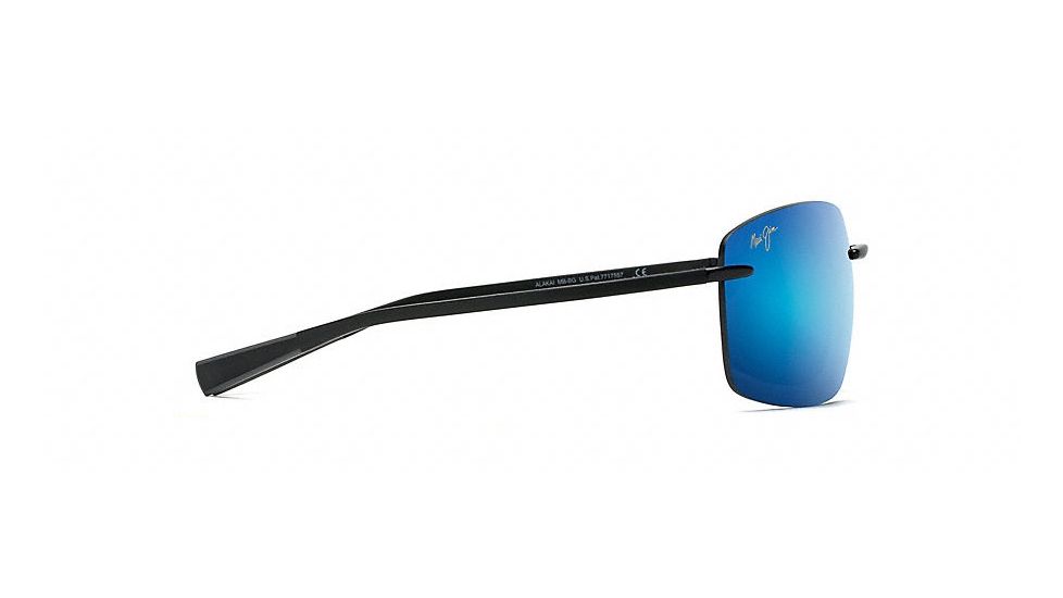 Maui Jim Kumu Polarized Rimless  Sunglasses,Gloss Black,Blue Hawaii Lens B724-02