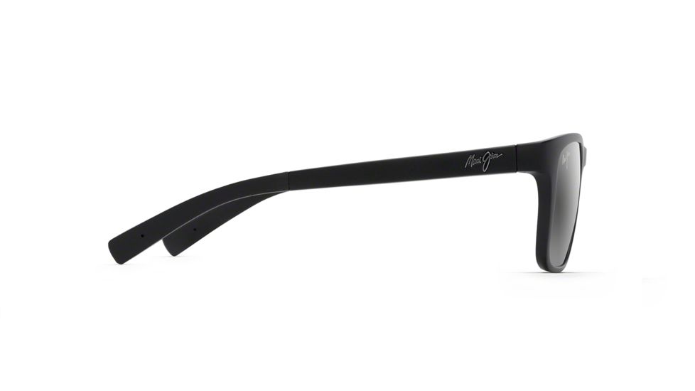 Maui Jim Longitude Polarized Square Sunglasses, Matte Black Frame, Neutral Grey Lens, Matte Black 762-2M