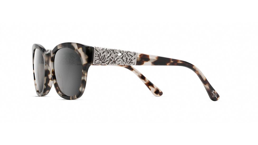 Maui Jim Monstera Leaf Sunglasses, White Tokyo with White Gold Monstera Frame, Neutral Grey Lens, GS747-05T