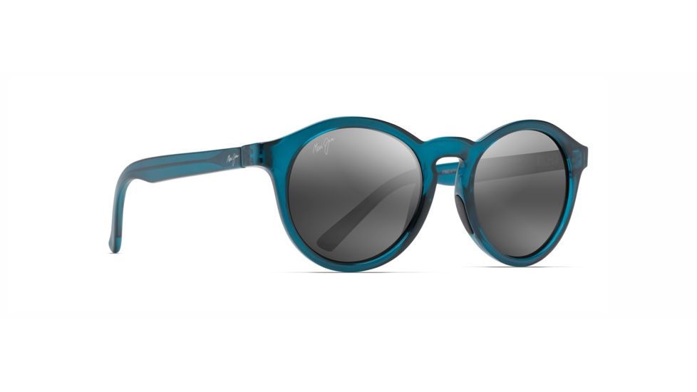 Maui Jim Pineapple Polarized Round Sunglasses, Teal Green Frame, Neutral Grey Lens, Teal Green 784-06D