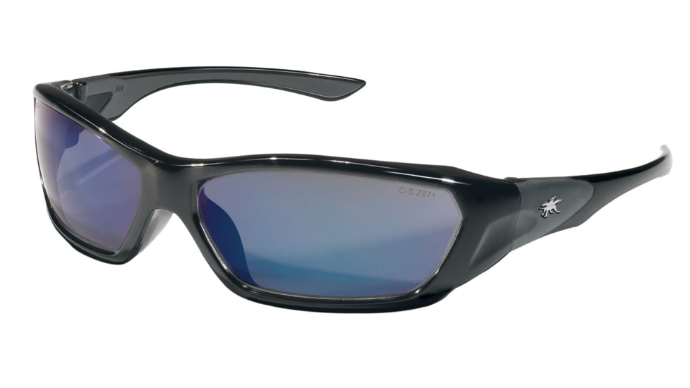 MCR Safety ForceFlex FF1 Series Safety Glasses, Lenses Molded Into Flexible TPU Frame, Blue Diamond Mirror, One Size, FF128B