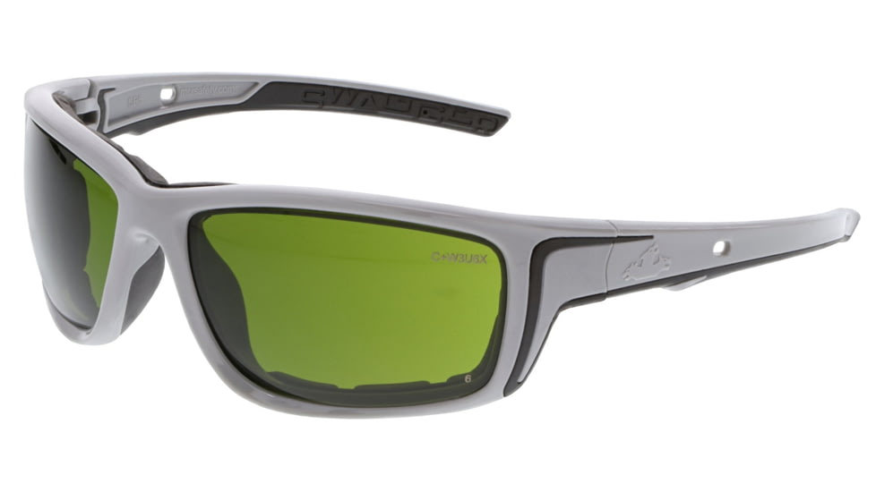 MCR Safety Swagger SR5 Series Welding Filter Shade 3.0 Dark Safety Glasses, MAX6 Anti-Fog Coating, Spoggle Strap Slot on Temples, Green Filter 3.0, One Size, SR5230PF