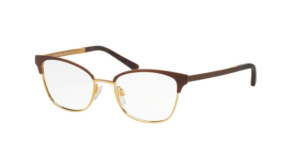 Michael Kors ADRIANNA IV MK3012 Single Vision Prescription Eyeglasses 1114-49 - Brown/Gold Frame