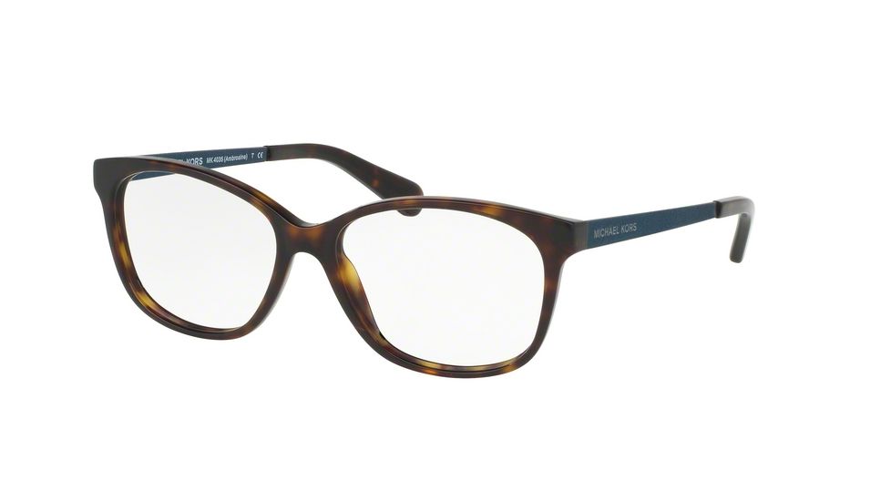 Michael Kors AMBROSINE MK4035 Single Vision Prescription Eyeglasses 3202-51 - Dk Tortoise Frame