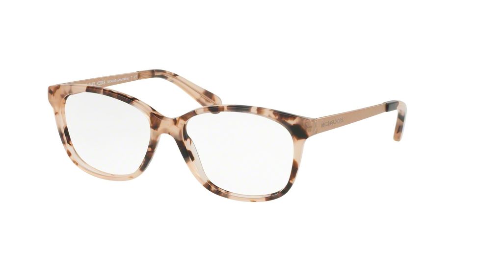 Michael Kors AMBROSINE MK4035 Single Vision Prescription Eyeglasses 3205-51 - Pink Tortoise Frame