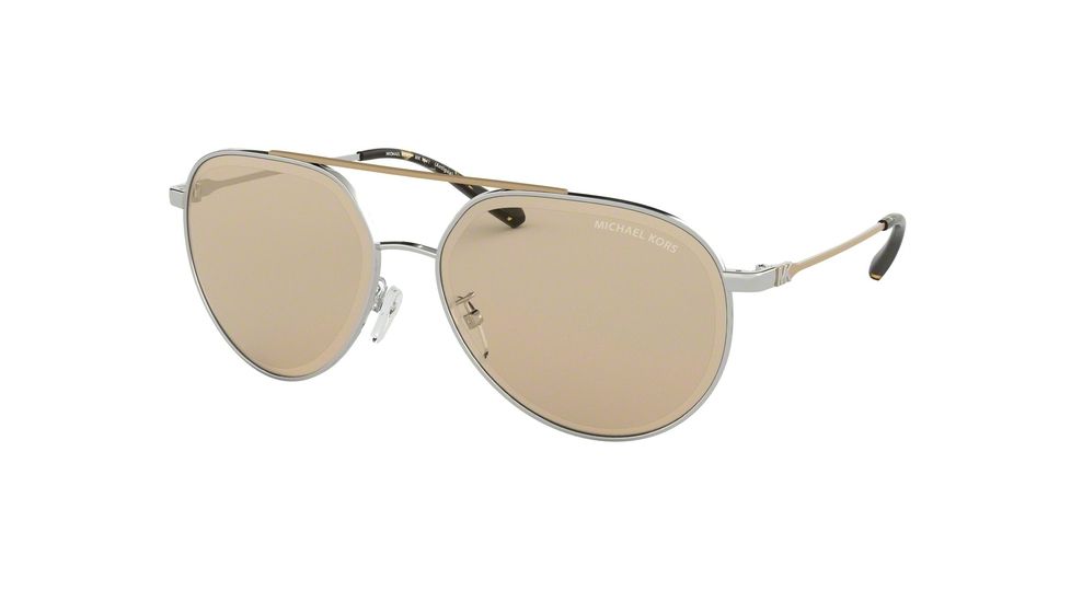 Michael Kors ANTIGUA MK1041 Bifocal Prescription Sunglasses, 60mm, Shiny Silver, MK1041-115373-60-BI