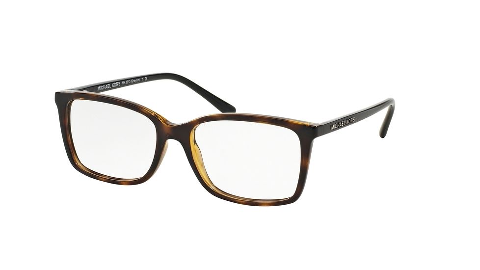 Michael Kors GRAYTON MK8013 Single Vision Prescription Eyeglasses 3057-53 - Tortoise / Black Frame