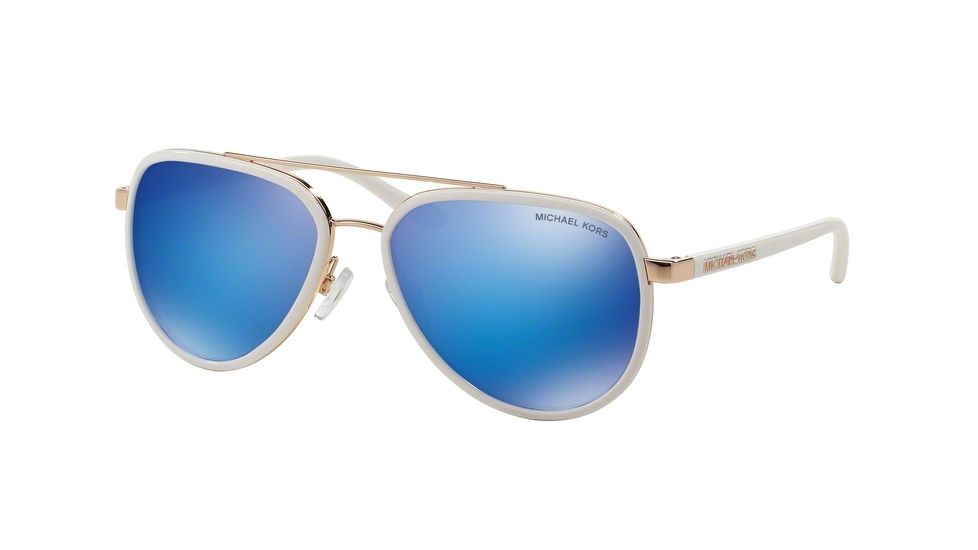 Michael Kors PLAYA NORTE MK5006 Progressive Prescription Sunglasses MK5006-103825-57 - Lens Diameter 57 mm, Frame Color White/Rose Gold