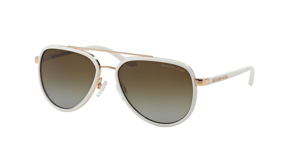 Michael Kors PLAYA NORTE MK5006 Progressive Prescription Sunglasses MK5006-1038T5-57 - Lens Diameter 57 mm, Frame Color White/Rose Gold