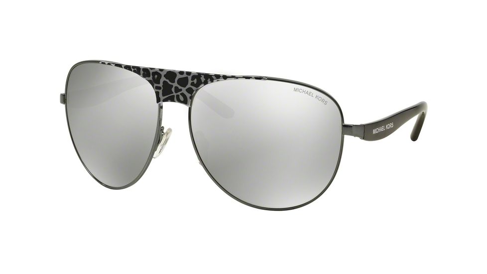 Michael Kors SADIE II MK1006 Progressive Prescription Sunglasses MK1006-10586G-62 - Lens Diameter 62 mm, Frame Color Gunmetal Black Leopard/black