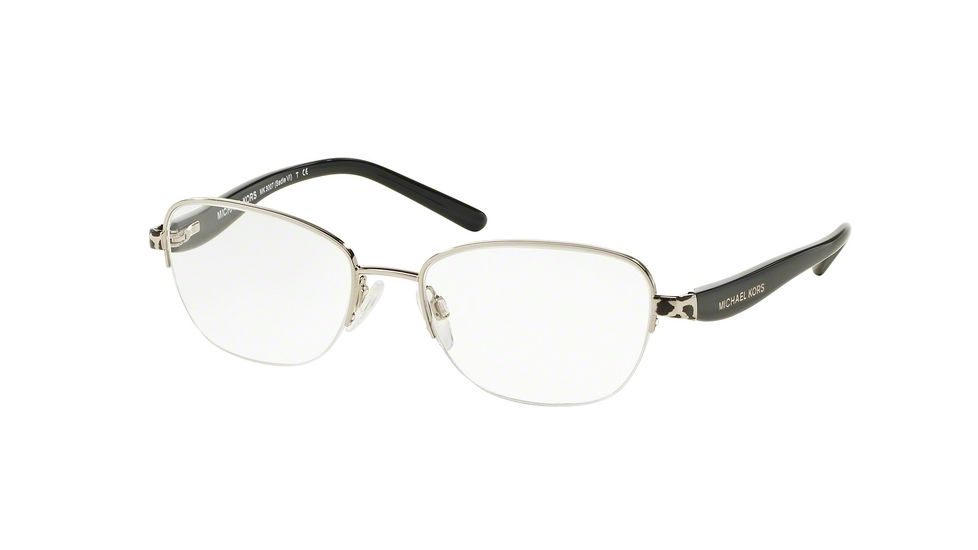 Michael Kors SADIE VI MK3007 Single Vision Prescription Eyeglasses 1001-49 - Silver / Black Frame