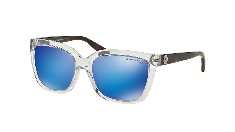 Michael Kors SANDESTIN MK6016 Sunglasses 305025-54 - Clear / Tortoise Frame, Blue Mirror Lenses