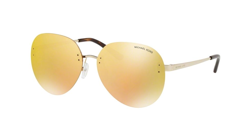 Michael Kors SYDNEY MK1037 Sunglasses 12127J-60 - Lite Gold Frame, Yellow Gold Mirror Lenses