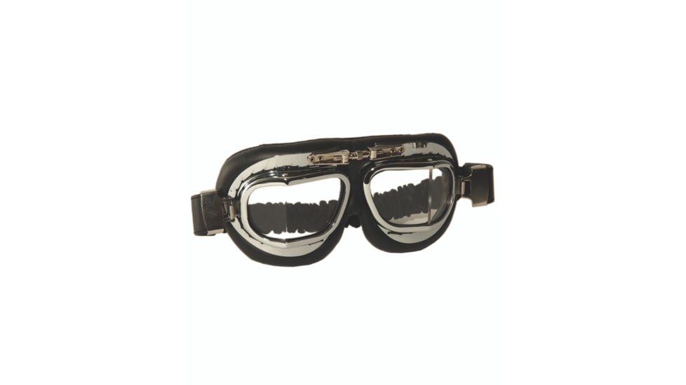 MIL-TEC British Raf Style Aviator Goggles, Chrome, Adjustable, 15610118
