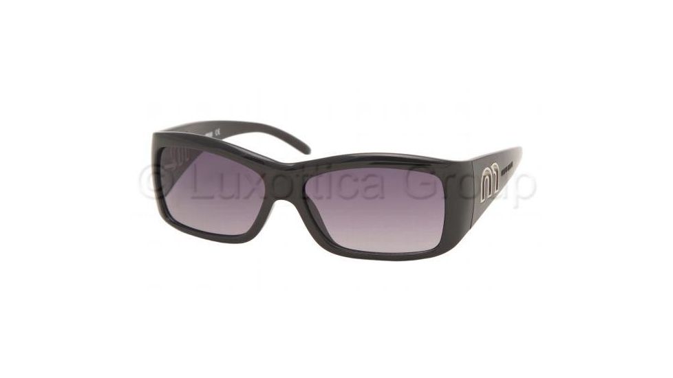 Miu Miu MU 02HS Sunglasses Styles - Gloss Black Gray Gradient Frame, 1AB5D1-5615