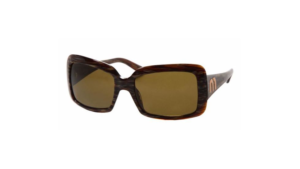 Miu Miu MU 16GS Sunglasses Styles -  Striped Brown Brown Frame, 8AX3N1-5718