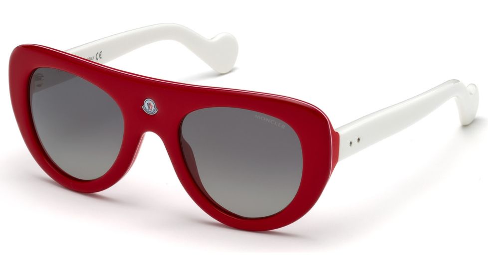 Moncler ML0002 Sunglasses - Red Frame Color, Smoke Polarized Lens Color